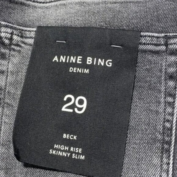 NEW ANNIE BING Womens Jeans washed Black Size 29 High Rise Skinny Slim Denim - Picture 3 of 9